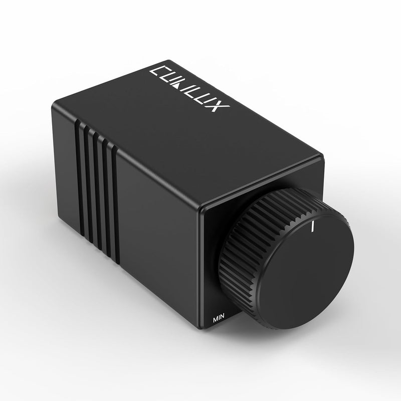 Cubilux RCA Volume Control Knob, Passive Adjustable Audio Controller for High Precision Volume Attenuation Management with Full Aluminum Alloy Case and ALPS Potentiometer (Black) 3.5mm Output - Image 1